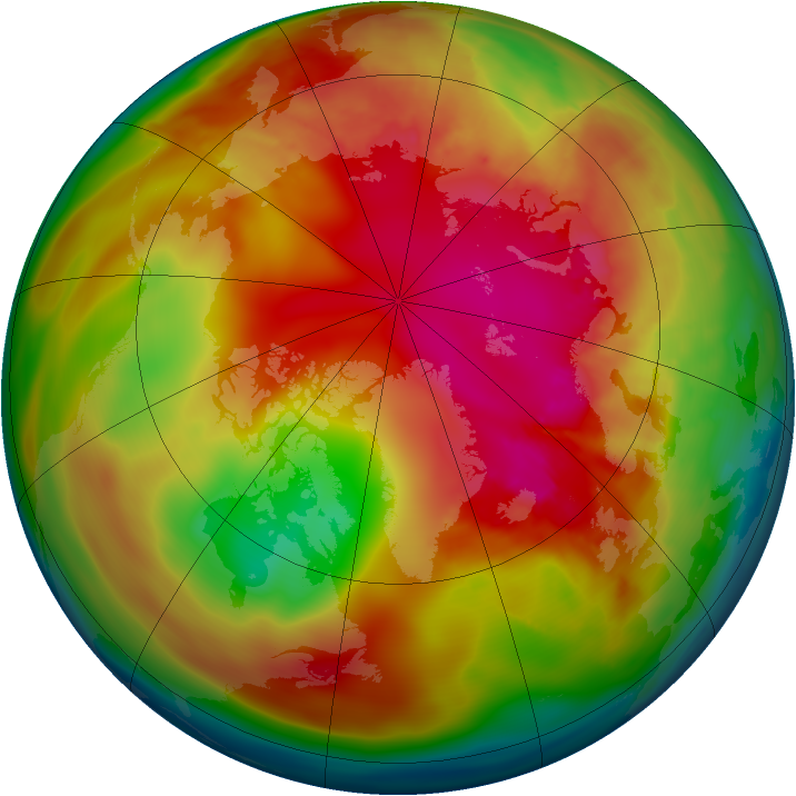 Arctic ozone map for 19 February 2010